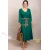 Rochie Olivia din jerse de bumbac verde smarald cu maneca 3/4 si detalii animal print